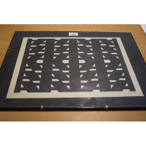 100A - L. Ferro. A-II/XI. Black and white geometric design. 40cm x 33cm.