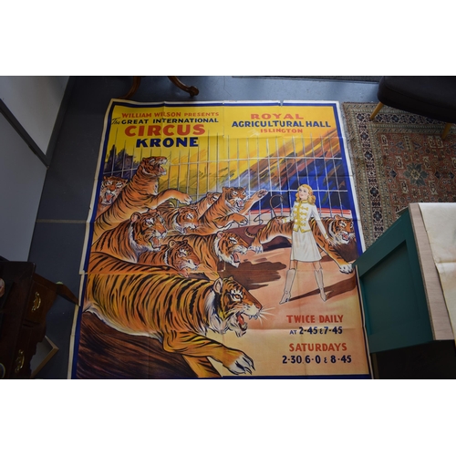 122 - Original William Wilson Colour Circus Poster Royal Agricultural Hall Islington 19th December 1939 - ... 