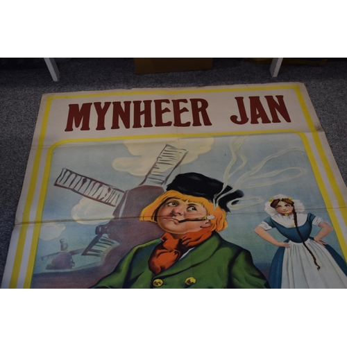 124 - Original Colour Advertising Poster For Mynheer Jan Opera By Jacobowski c1924 in two separate pieces ... 