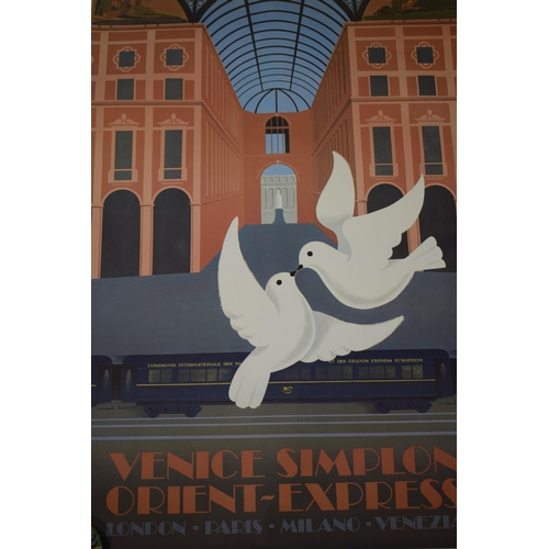 128 - Venice Simplon Orient Express by Fix Masseau 'Milano', 97cm tall x 62cm.