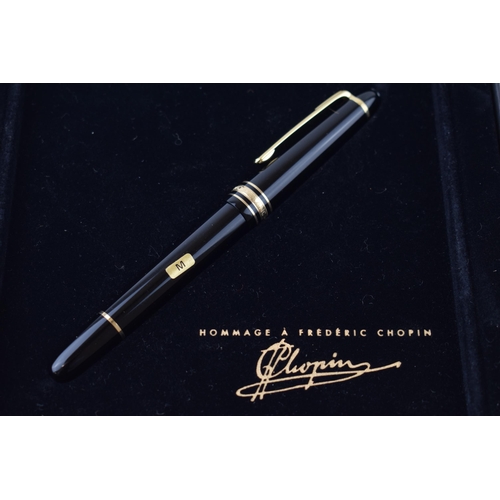 132 - Montblanc Meisterstuck Fountain Pen, Homage a Frederic Chopin, gold trim, medium 14 carat gold nib, ... 