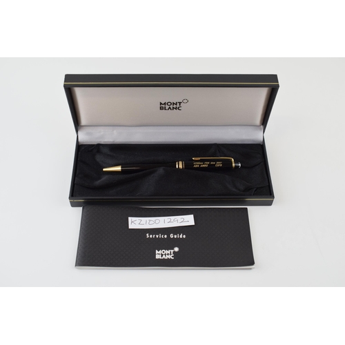 135 - Montblanc Meisterstuck Black Ballpoint Pen, writing, serial number KZ1001292, original Montblanc box... 