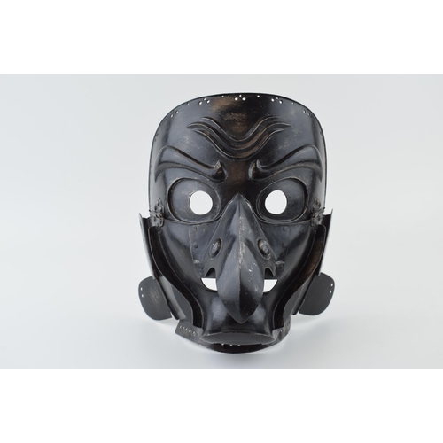 174 - c19th Japanese Samurai Somen Mask Edo period (1603-1868) iron construction front repainted but showi... 