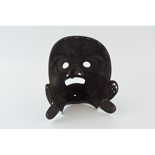 174 - c19th Japanese Samurai Somen Mask Edo period (1603-1868) iron construction front repainted but showi... 