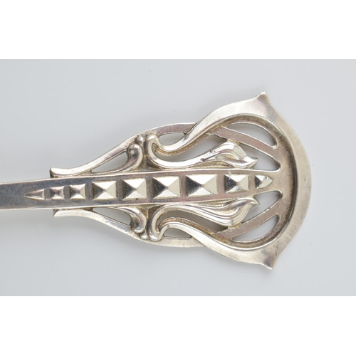 202 - Silver Arts and Crafts spoon, Kate Harris for William Hutton, London 1924, 63.0 grams, 20cm long.