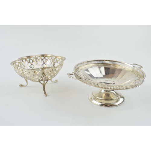 230 - A pair of silver bon bon dishes to include a Docker and Burn example, double handled, Birmingham 193... 