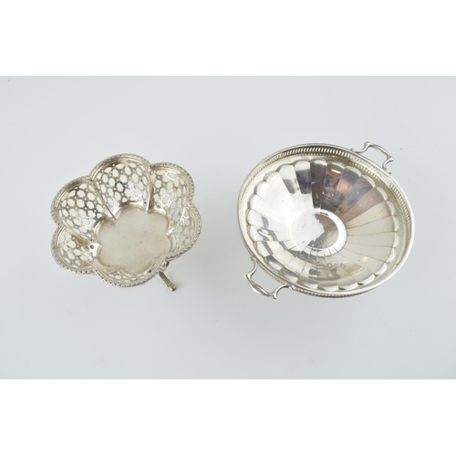 230 - A pair of silver bon bon dishes to include a Docker and Burn example, double handled, Birmingham 193... 