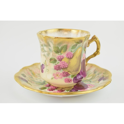 61 - Hammersley bone china fruit pattern cup and saucer 'R J Billings' (2).