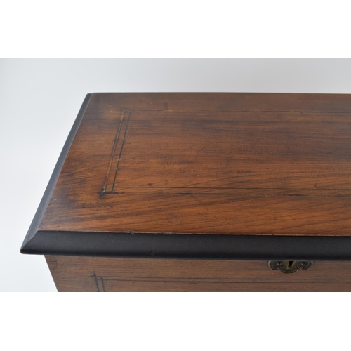 73 - 19th century Swiss musical box, inlaid rosewood case, with crank-wind mechanism playing 8 tunes on a... 