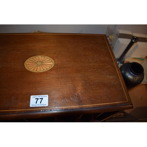 77 - Fine & unusual Edwardian mahogany inlaid revolving Gentleman's library tantalus cum communications s... 