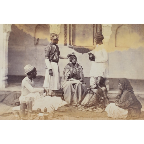 95 - A collection of twenty-two albumen Victorian photo prints of India, to include five signed photos by... 