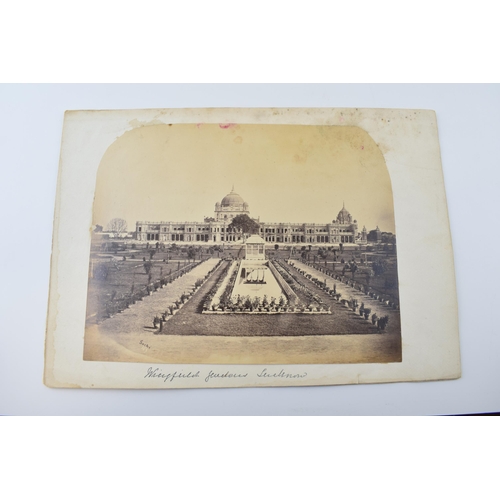 95 - A collection of twenty-two albumen Victorian photo prints of India, to include five signed photos by... 