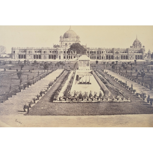 95 - A collection of twenty-two albumen Victorian photo prints of India, to include five signed photos by... 