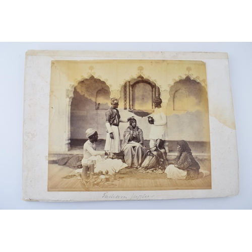 95 - A collection of twenty-two albumen Victorian photo prints of India, to include five signed photos by... 