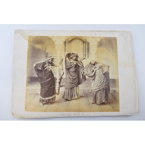 95 - A collection of twenty-two albumen Victorian photo prints of India, to include five signed photos by... 