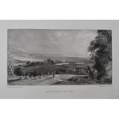 121L - Lucas engraving after Constable, 'Autumnal Sun Set'. 24cm x 13cm.