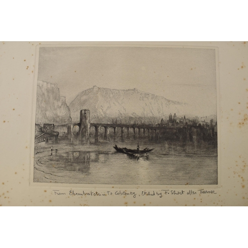 121M - Frank Short, etching after Turner, depicting a gondola on water ‘From Ehrembuitsteirn to Conlemtry’.... 