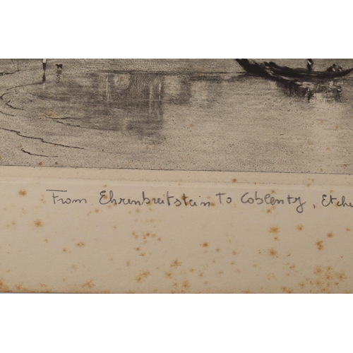 121M - Frank Short, etching after Turner, depicting a gondola on water ‘From Ehrembuitsteirn to Conlemtry’.... 