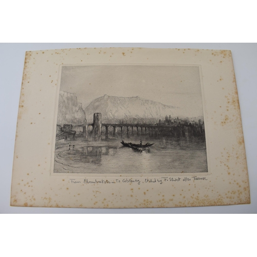 121M - Frank Short, etching after Turner, depicting a gondola on water ‘From Ehrembuitsteirn to Conlemtry’.... 