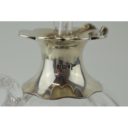 198 - Silver mounted claret jug, 'Old and Rare' inscribed to main body. Hallmarked Sheffield 1901, Walker ... 