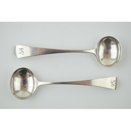 253 - A pair of Georgian silver mustard spoons, 10.9 grams, assumed London 1808 (2).