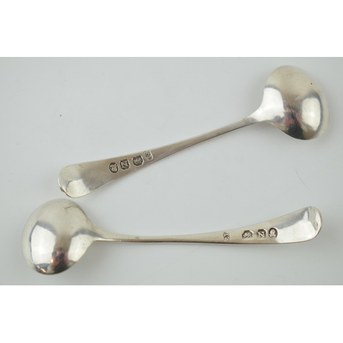 253 - A pair of Georgian silver mustard spoons, 10.9 grams, assumed London 1808 (2).