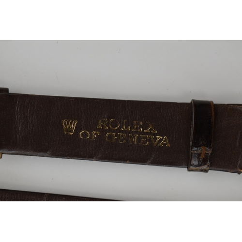 316 - An original vintage Rolex 14mm dark brown genuine crocodile leather watch strap. 'Rolex of Geneva' I... 