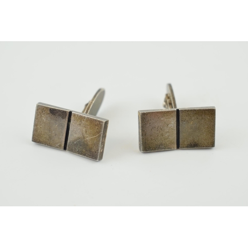 347 - Georg Jensen: a pair of sterling silver cufflinks of plain form, fully hallmarked and named, 20.5 gr... 