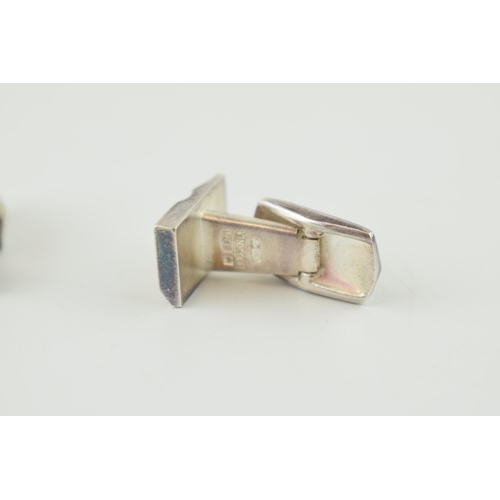 348 - Lapponia / Bjorn Weckstrom: a pair of sterling silver cufflinks of modernist form, 19.4 grams (2).