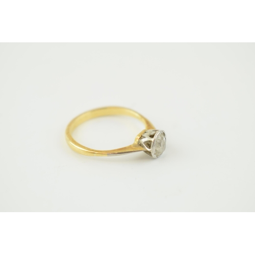 353 - 18ct gold solitaire diamond ring, stone measures 0.5ct appx.  Not hallmarked but tested as 18ct gold... 