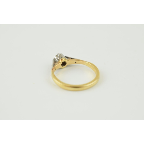 354 - 18ct gold solitaire diamond ring, stone measures 0.5ct appx., with diamond set shoulders. Not hallma... 