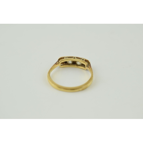 355 - 18ct gold 4 diamond ring, stones measuring 0.5ct total appx.  Not hallmarked but tested as 18ct gold... 