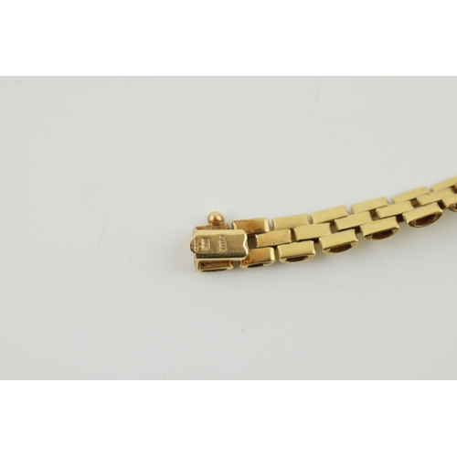 370 - 9ct Italian yellow gold flat brick link graduated necklace, 19.4 grams, 43cm long.