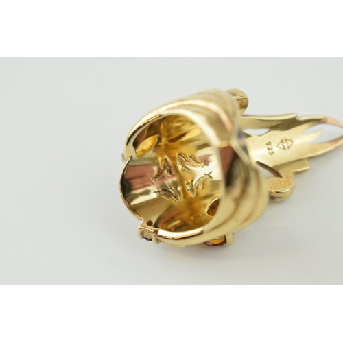 381 - A Stephen Webster silver gilt citrine and gemstone ring, signed, boxed, 24.8 grams, size N/O.