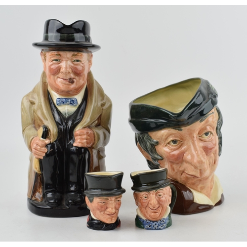 63 - Royal Doulton to include large Sir Winston Churchill toby jug, a large Simple Simon character jug (m... 