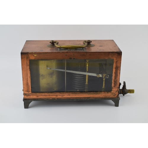 228 - John Davis & Son (Derby) Ltd. 'Davis Derby' Barograph in copper case. Height 17cm.