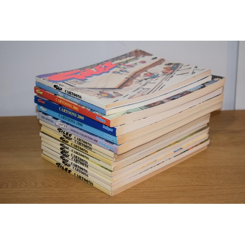 97 - A collection of Giles Cartoons books dating from the late 1990s and early 2000s. (15)