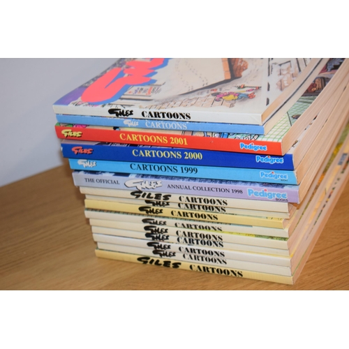 97 - A collection of Giles Cartoons books dating from the late 1990s and early 2000s. (15)