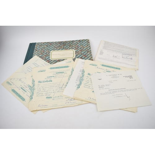 298 - A collection of shares certificates for the 'Monmore Green Welding Company' c1950s.