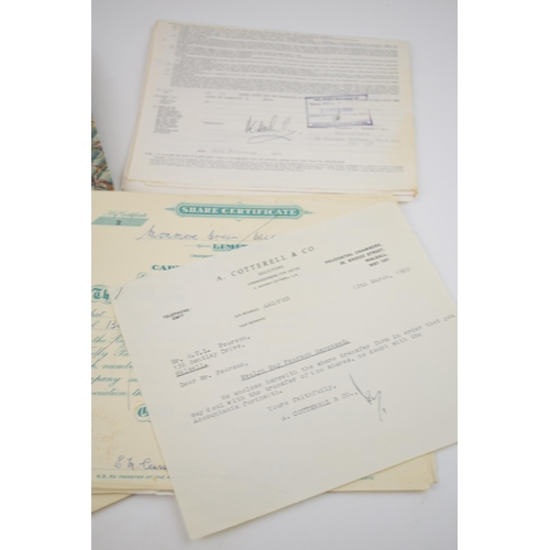 298 - A collection of shares certificates for the 'Monmore Green Welding Company' c1950s.