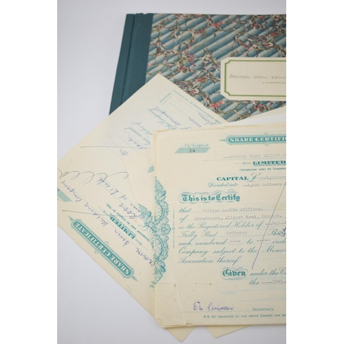 298 - A collection of shares certificates for the 'Monmore Green Welding Company' c1950s.