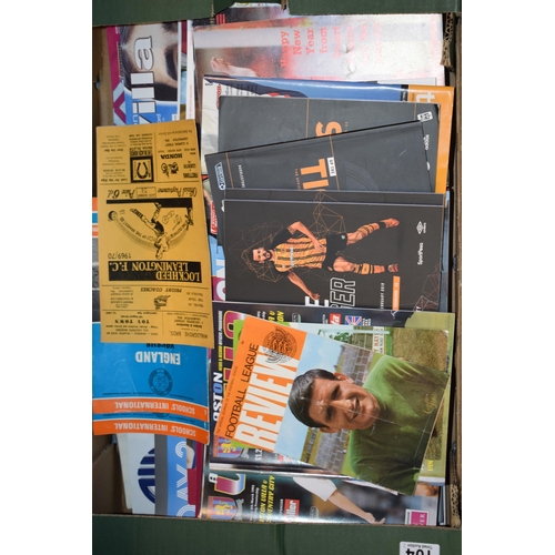 104 - A collection of football programmes dating from the 1960s - 1990s. Large relating to Aston Villa and... 