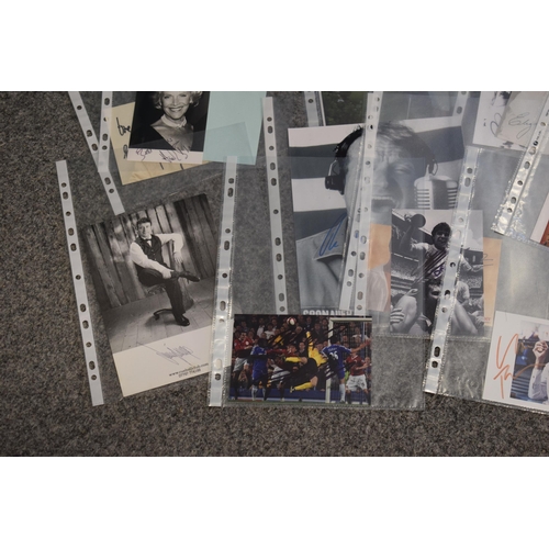 110 - A collection of autographs and facsimiles on studio photographs, some with printed certificates, to ... 