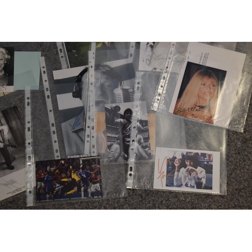 110 - A collection of autographs and facsimiles on studio photographs, some with printed certificates, to ... 