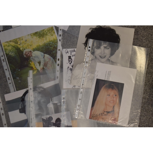 110 - A collection of autographs and facsimiles on studio photographs, some with printed certificates, to ... 