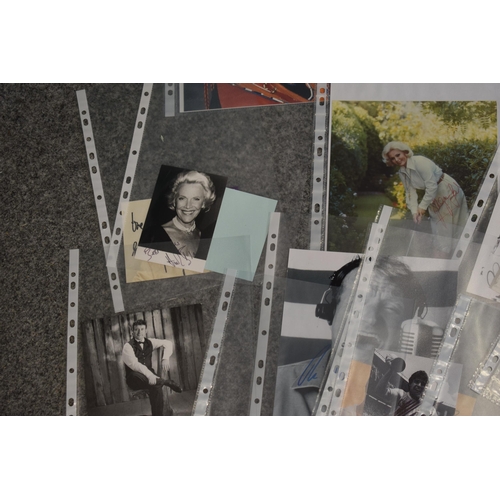 110 - A collection of autographs and facsimiles on studio photographs, some with printed certificates, to ... 