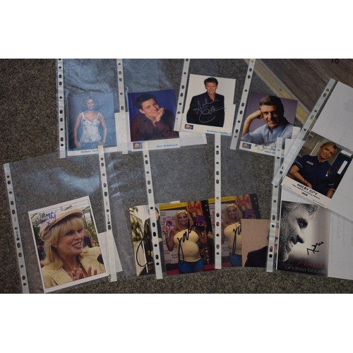 112 - A collection of autographs and facsimiles on studio photographs, some with printed certificates, to ... 