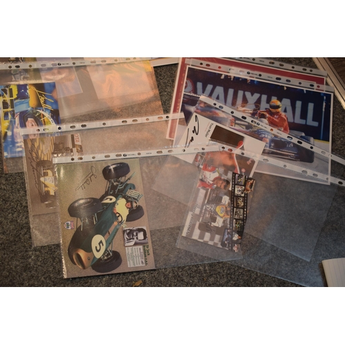 123 - A collection of autographs and facsimiles on studio photographs, some with printed certificates, to ... 