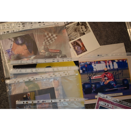 123 - A collection of autographs and facsimiles on studio photographs, some with printed certificates, to ... 