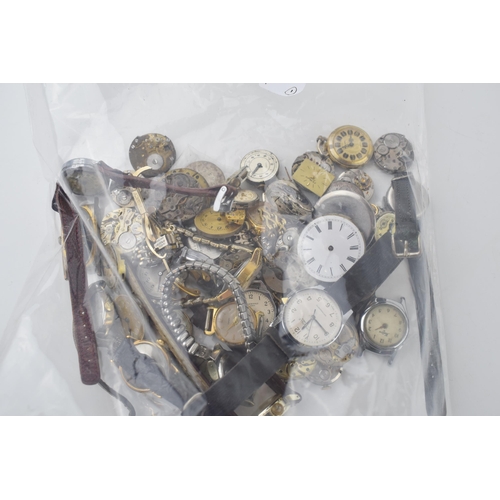 278 - A quantity of watch movement and spare parts, a good lot for a watch repairer. (Qty)